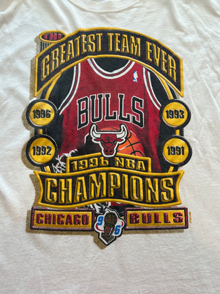 1996 GOAT Chicago Bulls Champions Tshirt Sz L (MTS20)