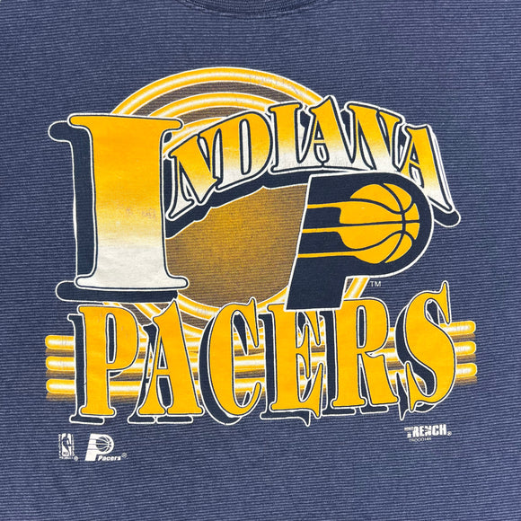 90s Trench Indiana Pacers NBA striped tee size XL