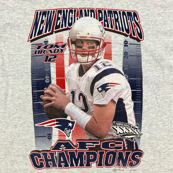 2002 Tom Brady New England Patriots AFC Champions tee size L
