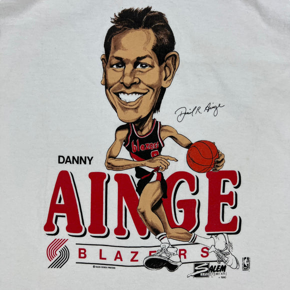 90s Salem Sports Danny Ainge Portland Trailblazers caricature tee size L