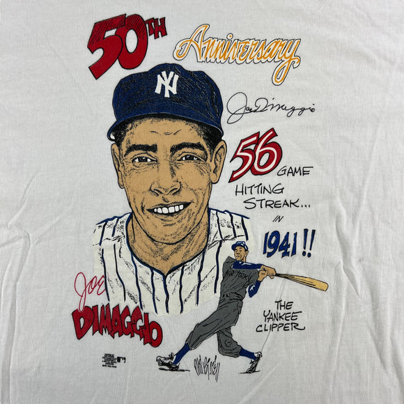 1991 New York Yankees Joe Dimaggio 56 Game Hit Streak tee size XL