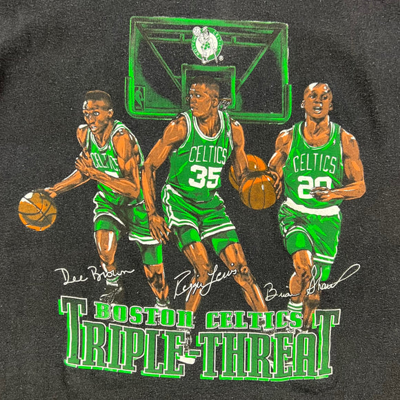 90s Nutmeg Boston Celtics Triple Threat NBA t shirt size L