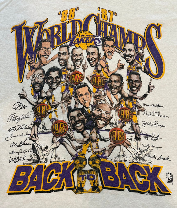 1986-87 Lakers Character Tshirt size L