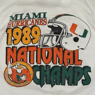 1989 Hurricanes National Champs Tee size XL