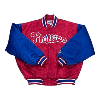 Philadelphia Phillies Two Tone Satin Jacket Sz XL