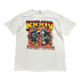 2000 Super Bowl XXXIV 34 Rams vs Titans Super Bowl Tshirt Sz L (NJ)