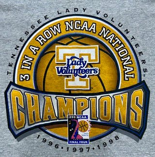 1998 3 in a Row Tennessee Lady Volunteers Champions Tshirt Sz L