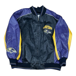 Y2K Baltimore Ravens Leather Jacket size XL