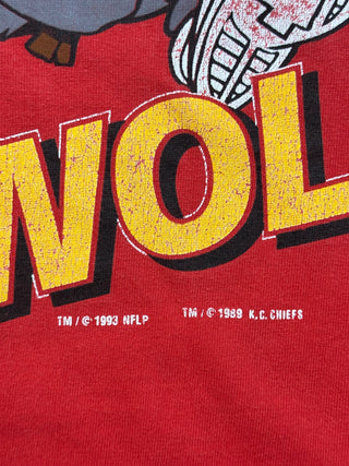1993 Chiefs Wolf The Mascot Tshirt size L
