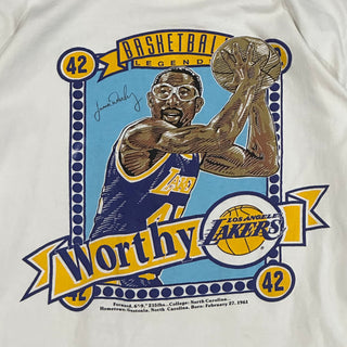 Los Angeles Lakers Basketball Legends James Worthy Player Tshirt Sz L (175)