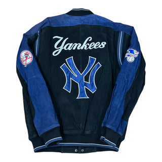New York Yankees Blue/Black Suede Jacket Sz L