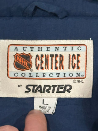 New York Islanders Striped Sleeve  Heavyweight Jacket Sz L