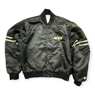 80s Jets Rare Black Satin Jacket size L