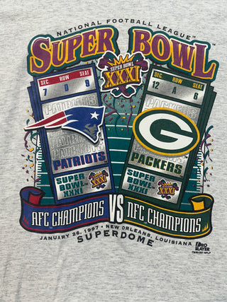 1997 Packers Patriots SB Tshirt size L