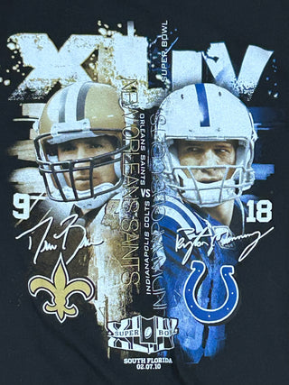 2010 Super Bowl 44 Saints vs Colts Tshirt Sz M