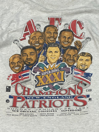 1997 New England Patriots AFC Champions Caricature Tshirt Sz L (239)