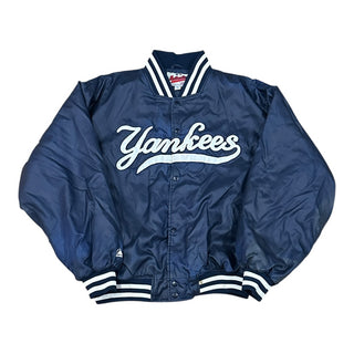 New York Yankees Script Satin Jacket Sz XXL