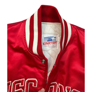 80s Wisconsin Badgers Satin Jacket size Large