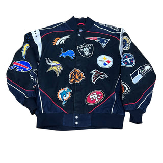 Nfl Patch All Over Jacket Sz L (VG)