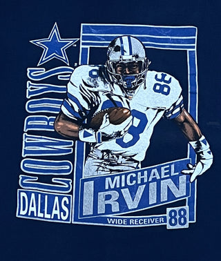 DALLAS COWBOYS MICHAEL IRVIN TRADING CARD TSHIRT SZ XL