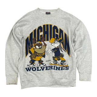 Michigan Wolverines Bugs & Taz Double Sided Crewneck sz L