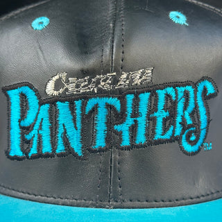 Panthers Leather Snapback