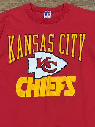Kansas City Chiefs Logo Spellout Tshirt Sz L (NJ)
