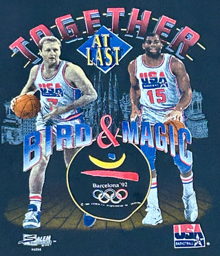 Dream Team Bird and Magic Together at Last Tshirt Sz XL