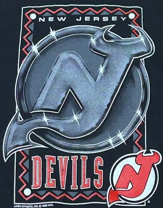New York Devils Shiny Logo Tshirt Sz L