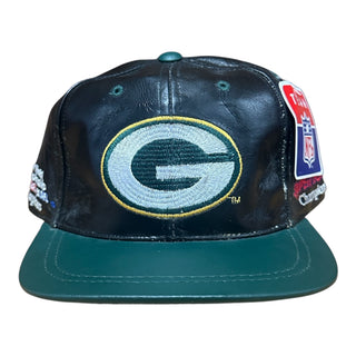 90s Packers Leather Strapback Velcro