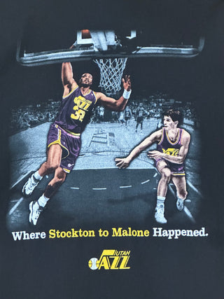 Utah Jazz Stockton To Malone Tshirt Sz L