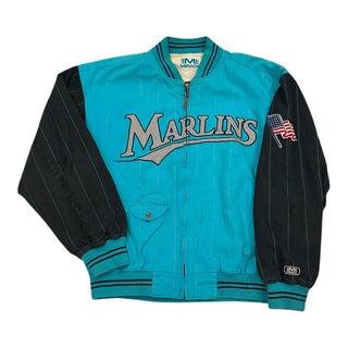Florida Marlins Pinstriped Varsity Style Jacket Sz L