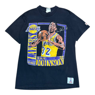 Los Angeles Lakers Magic Johnson Trading Card Tshirt Sz L(170)