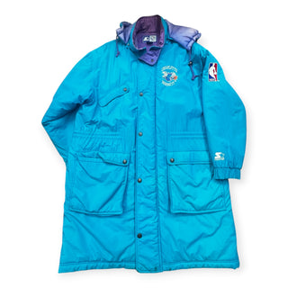 90s Charlotte Hornets Trench Coat size XL