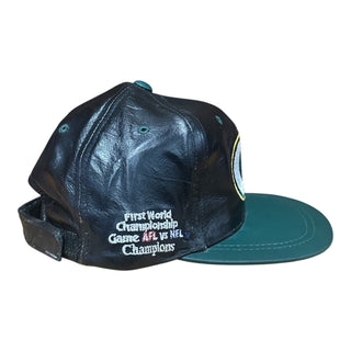 90s Packers Leather Strapback Velcro