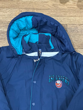 New York Islanders Split Hood Heavyweight Jacket Sz XL