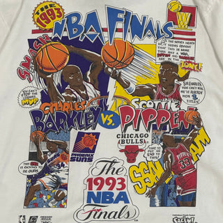 1993 NBA Finals Comic Strip Tshirt Suns Barkley Bulls Pippen Tshirt Sz L (224)