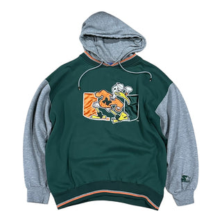 Miami Hurricanes Two Tone Hooded Sweatshirt Sz L