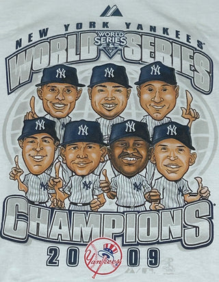 Youth L 2009 World Series Champions New York Yankees Caricature Tshirt