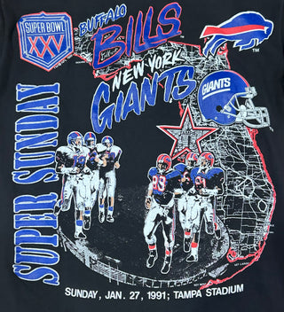 1991 Super Bowl New York Giants vs Buffalo Bills Tshirt Sz M