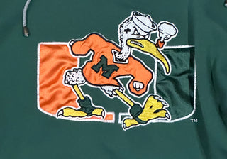 Miami Hurricanes Two Tone Hooded Sweatshirt Sz L