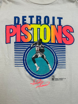 80s Pistons Neon Isiah Thomas Tshirt size M