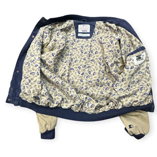 90s Yankees Denim Paisley Varsity Jacket size XL
