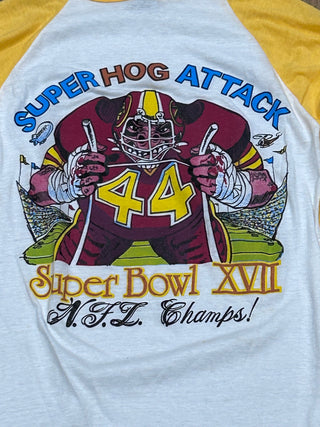 1987 Super Bowl 17 Champions Washington Redskins 3/4 Sleev Tshirt Sz S (NJ)