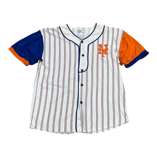 New York Mets Pinstripe color Block Jersey sz L
