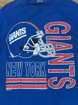 New York Giants Helmet Spellout Tshirt Sz M (86)