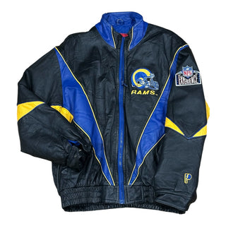 Leather LA Rams Pro Player Jacket  size Large
