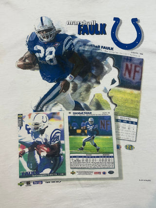 1995 Colts Marshall Faulk Trading Card Tshirt size M