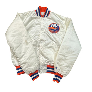 80s Islanders White Satin Jacket size L