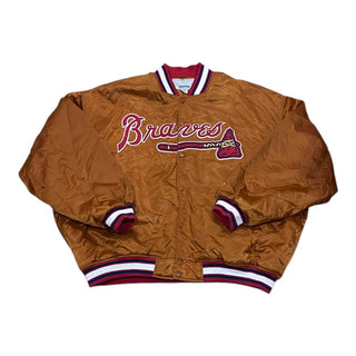 Atlanta Braves Copper Satin Jacket Sz 4xL